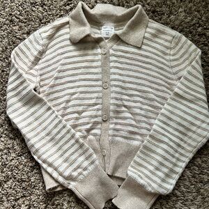 Abercrombie Kids Beige Striped Cardigan